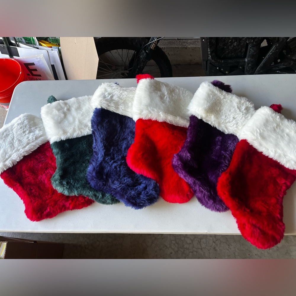 Furry Christmas Stockings Set of 6